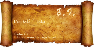 Benkő Ida névjegykártya
