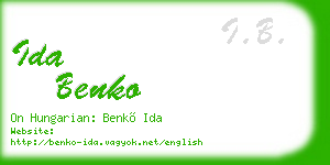 ida benko business card