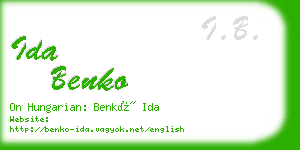 ida benko business card